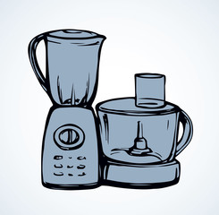 245x240 Food Processor Vector Drawing