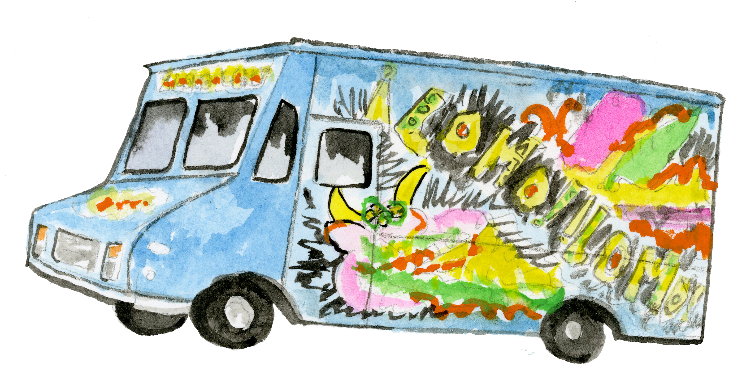 3194x1606 Collection Of Free Drawing Truck Food Download On Ui Ex