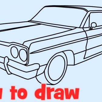 336x336 Car Drawing Back View Cute Color Pencil Step