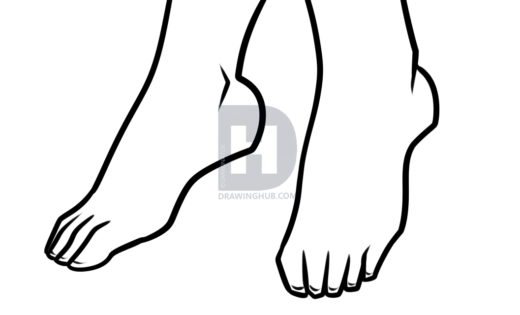 1057x640 How To Draw Feet For Anime Characters, Step