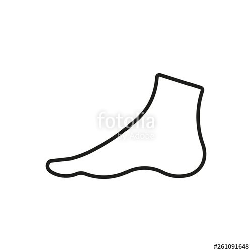 500x500 Human Foot, Leg Line Icon Vector Stock Image And Royalty Free