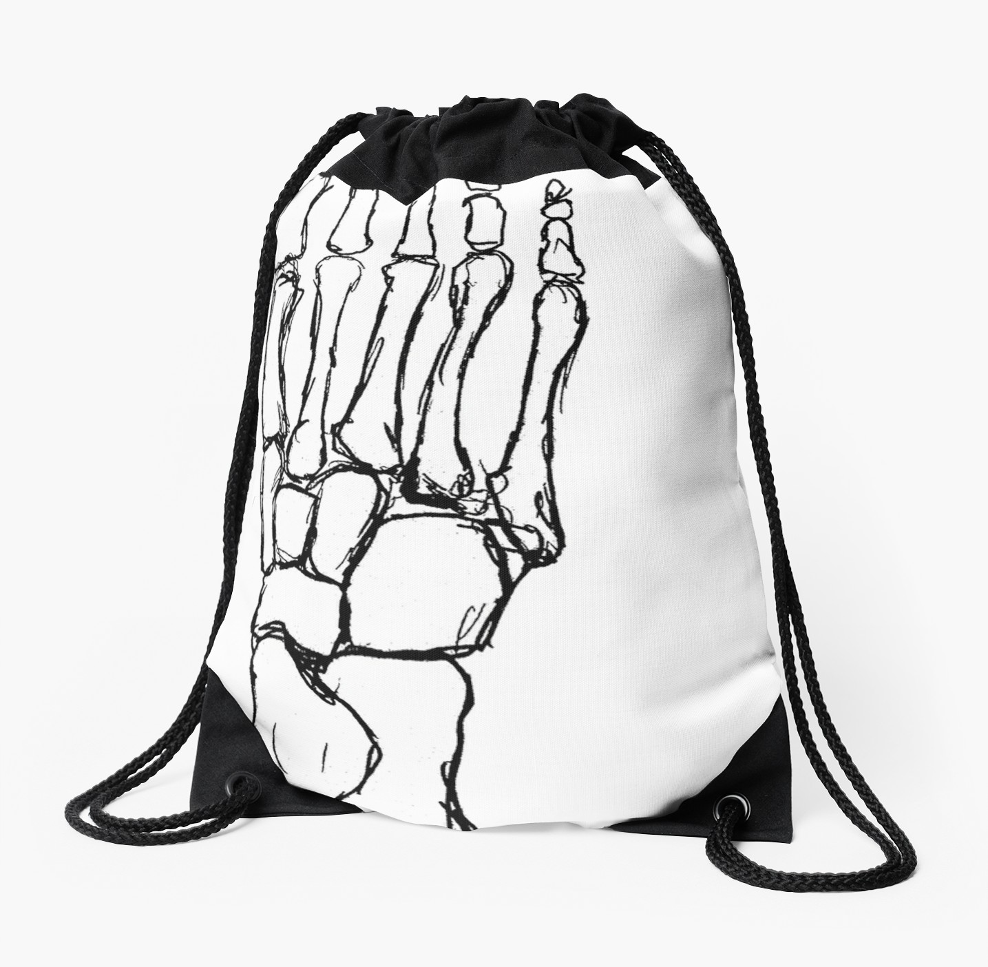 1435x1404 Skeleton Foot Drawstring Bag