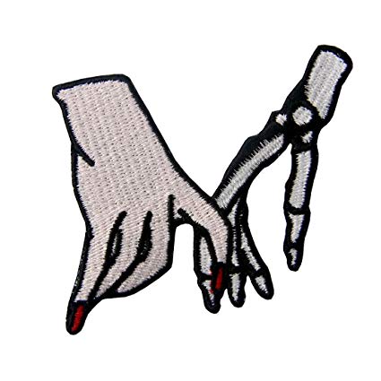 425x425 Hand With Skeleton Cheating Love Applique Embroidered