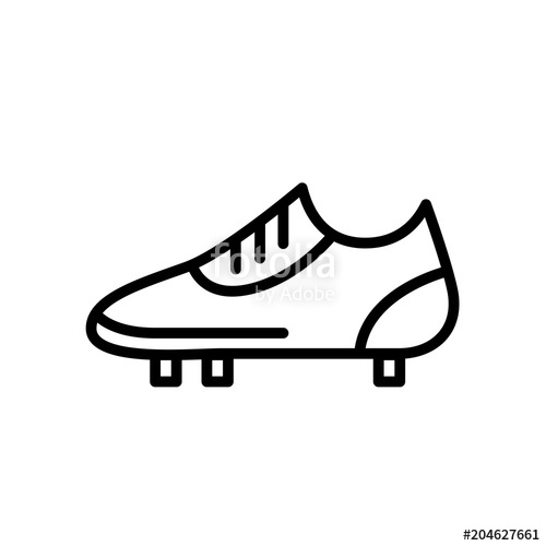 500x500 Football Boot Icon Shoes Simple Illustration Outline Style Sport