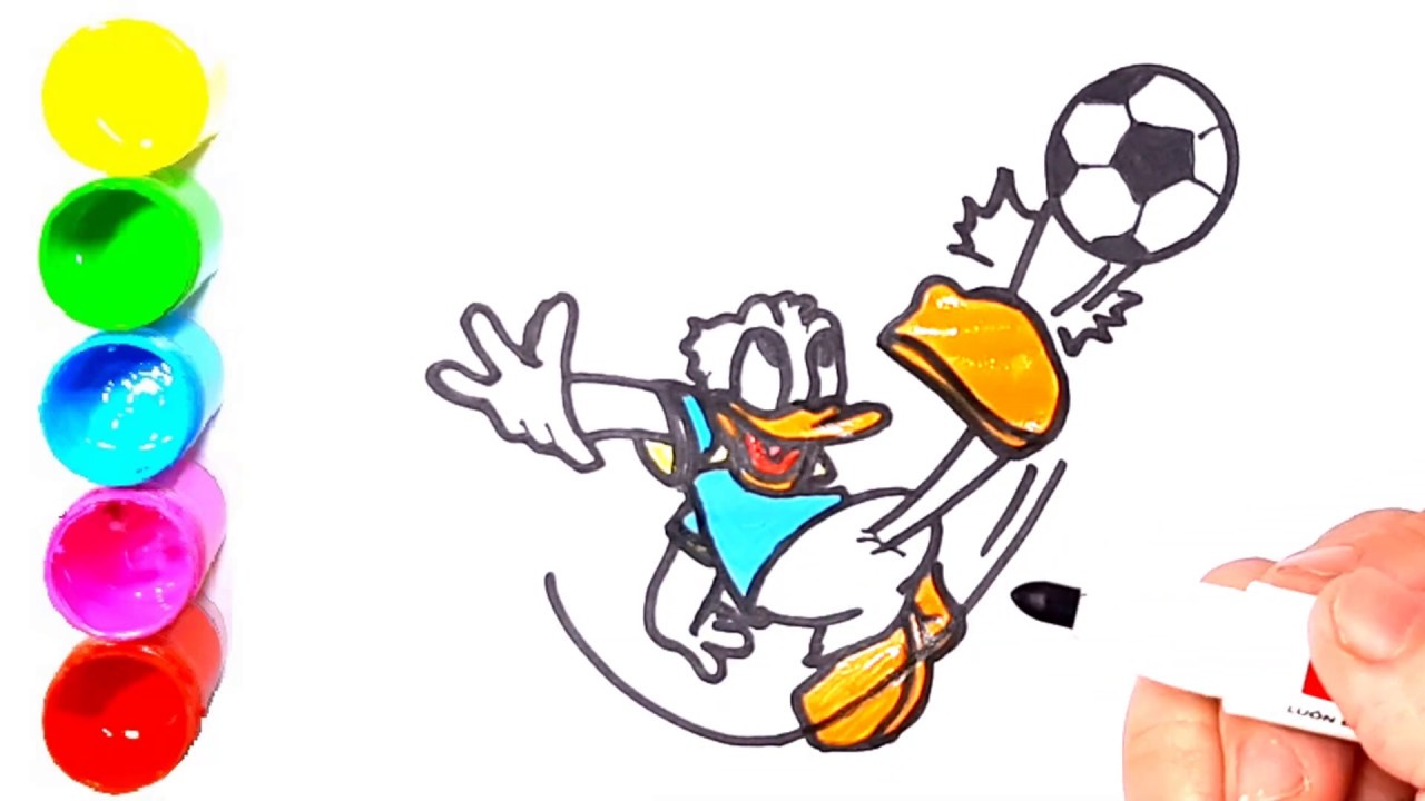 1280x720 Drawing And Coloring Donald Duck Football How To Draw Donald