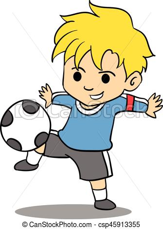 335x470 Kid Playing Football Of Character Vector Art