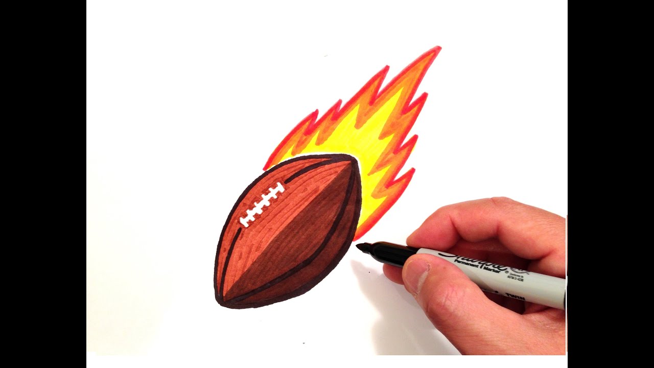 1280x720 How To Draw A Football With Flames
