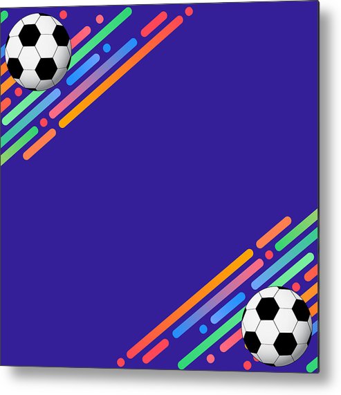 493x571 Football On Colorful Background Poster Soccer Template Metal