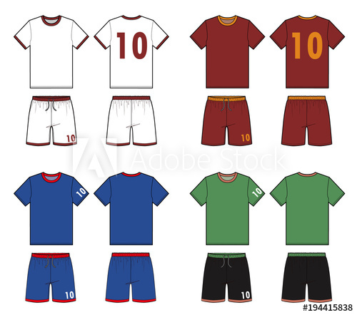 500x442 Football Soccer Uniform Fashion Flat Technical Drawing Template