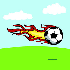 240x240 Burning Vector Football Flying In The Air And Drawing Flames