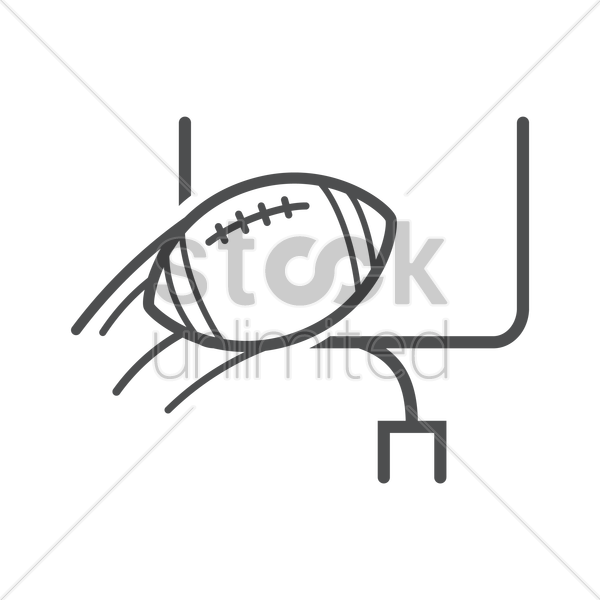 600x600 American Football And Goal Post Vector Image