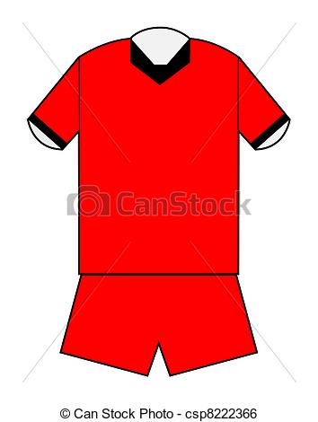 354x470 Blank Football Or Soccer Kit In Red On White Background