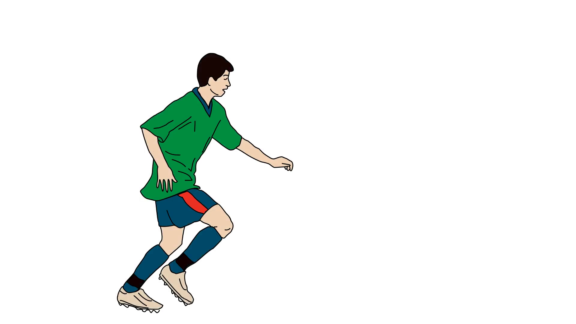 1920x1080 Animated Drawing Of Isolated Male Football Soccer Player