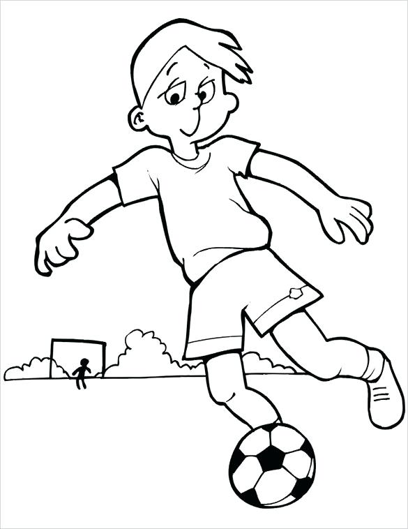 585x758 Footballer Colouring Pages Full Size Of Football Player Coloring