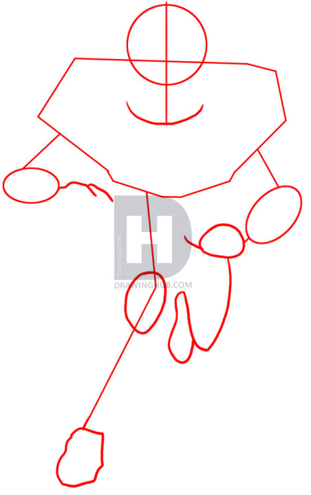 452x720 How To Draw A Football Player, Step