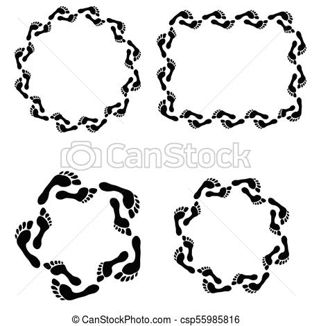 450x470 Circle Footprint Frames Set Set Of Frames With Prints Barefooted