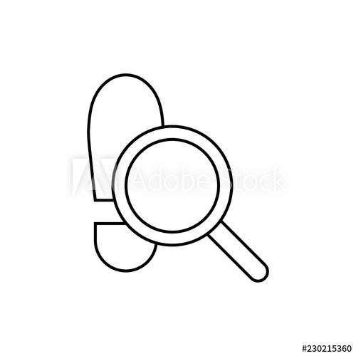 500x500 Footprint Searching Line Icon, Outline Vector Sign, Linear Style