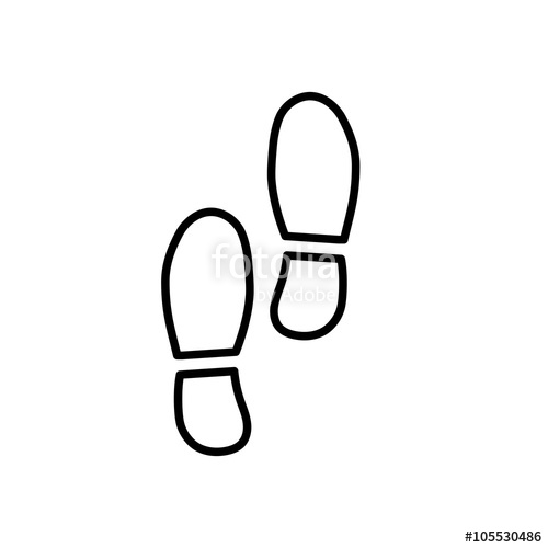 500x500 Security Set Footprint Line Icon Stock Image And Royalty Free