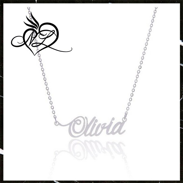 600x600 Fashionable Dainty Cursive Curved Name Necklace, Amy