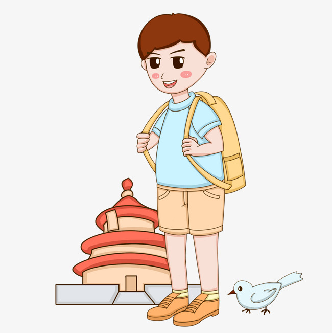 650x651 forbidden city tourist character cartoon illustration image
