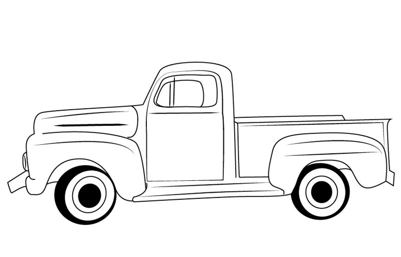 800x513 Classic Ford Truck Coloring And Drawing Sheet Printable Coloring