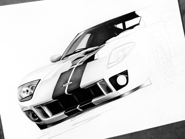 728x546 Ford Gt Drawing Progress Shot Upmitter