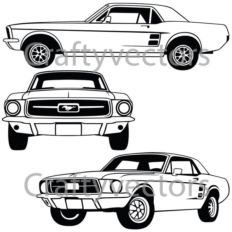 794x794 ford mustang coupe vector etsy