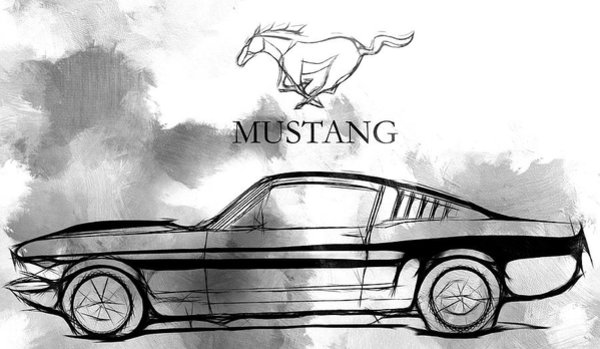 600x349 Ford Mustang Drawings Fine Art America