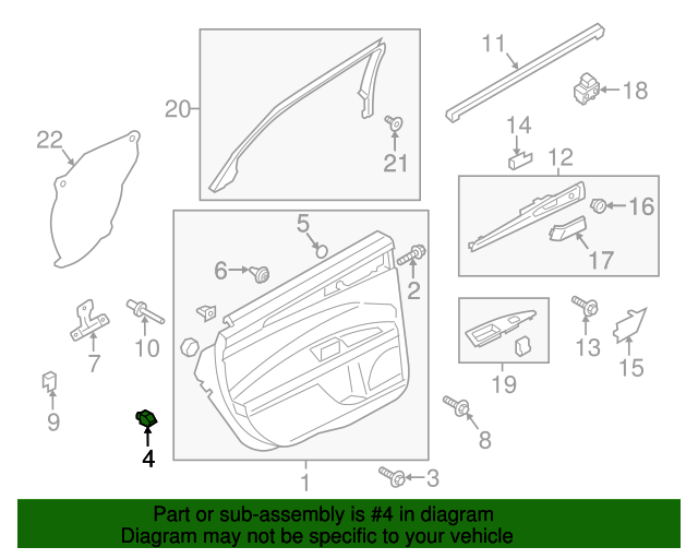 640x512 Ford Mustang Door Interior Trim Panel X Nut