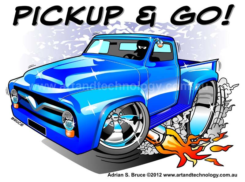 800x595 Art And Technology Custom Ford Pickup Hot Rod Cartoon