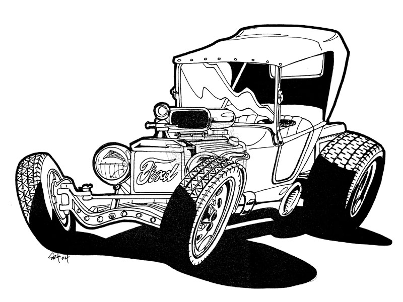 800x600 Automotive Drawing T Bucket For Free Download