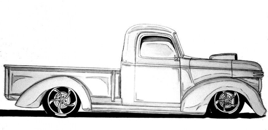 873x424 Popular Lowrider Truck Drawings Also Ford Truck Coloring Pages New