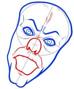 252x302 how to draw pennywise, step sketch in detailing on his forehead