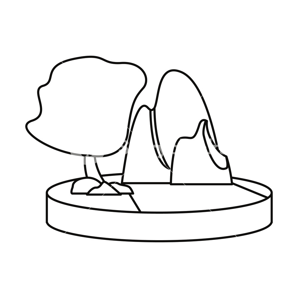 1000x1000 Outdoors Tree Forest On White Background Vector Illustration