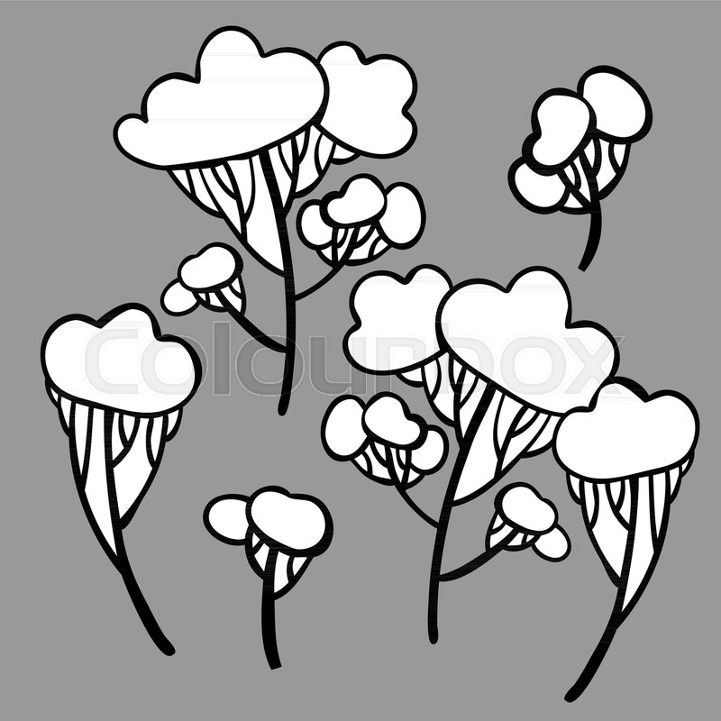 800x800 Design With Forest Plants In Black And Stock Vector Colourbox