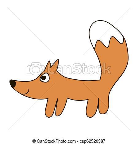 450x470 Red Fox Childish Cartoon Forest Wild Animals Red Fox Childish