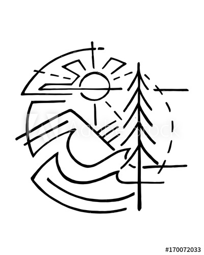 400x500 Forest Symbol Hand Drawn Vector Illustration Or Drawing