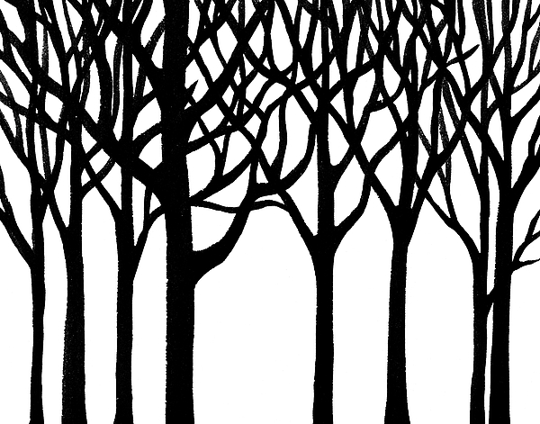600x471 Black N White Forest Greeting Card For Sale