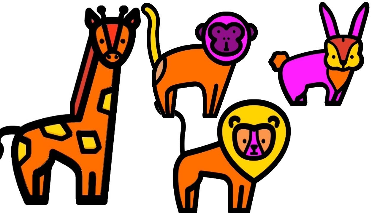 1280x720 How To Draw Wild Animals Forest Animals Coloring