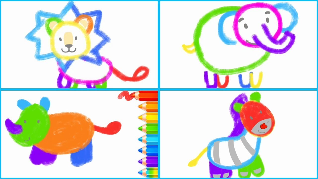 1280x720 Drawing And Coloring Forest Animals For Kids