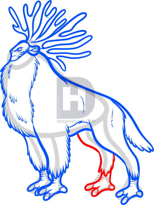 540x720 How To Draw The Deer God, Forest Spirit, Princess Mononoke, Step