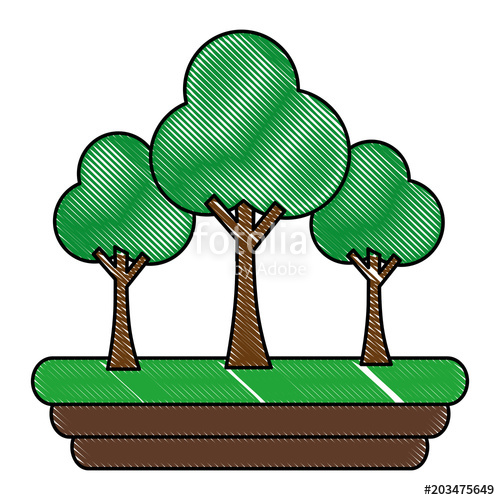 500x500 Trees Forest Botanical Natural Image Vector Illustration Drawing