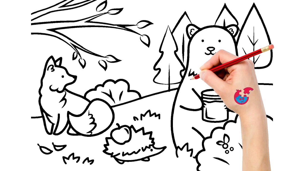 1280x720 How To Draw Animals For Toddlers Forest Animals