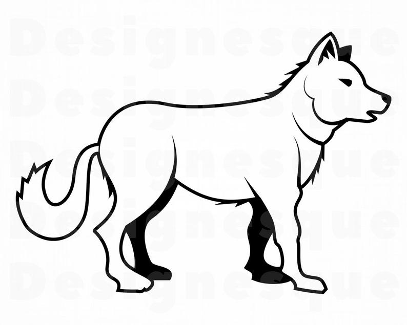 794x635 Wolf Outline Wolf Forest Animals Wolf Clipart Etsy