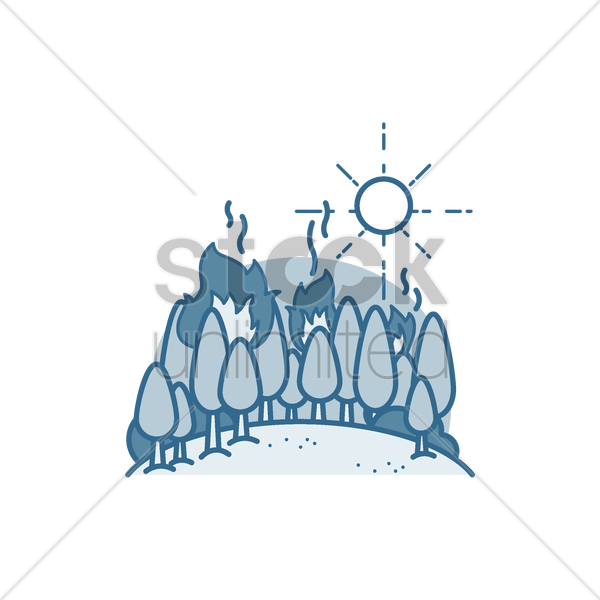 600x600 Forest Fire Vector Image