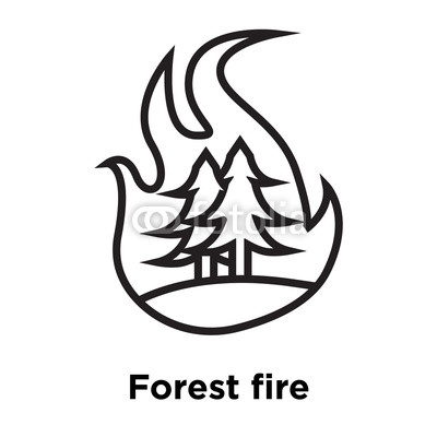400x400 Forest Fire Icon Vector Sign And Symbol Isolated On White