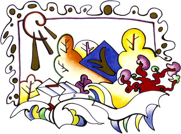 600x444 Forest Landscape Drawings