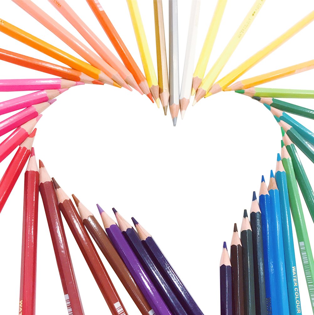 1002x1007 Kinso Watercolour Drawing Pencils Set With Assorted Wooden