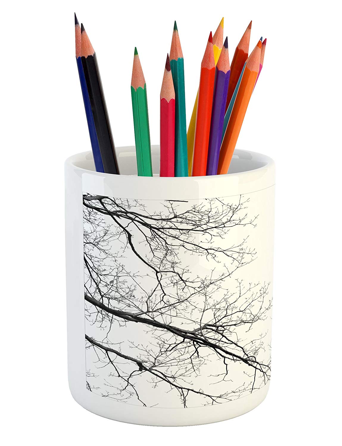 1149x1500 ambesonne forest pencil pen holder, trees branches