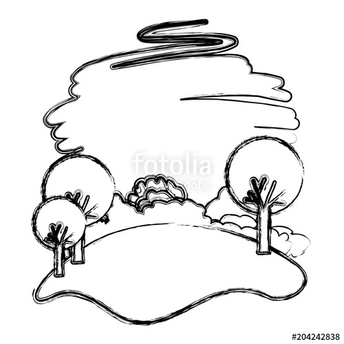 500x500 Forest Landscape Natural Scene Vector Illustration Design Stock